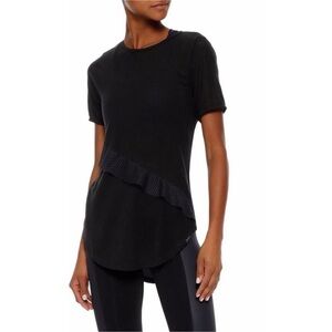 Koral Threshold Mesh Ruffle Detail Short Sleeve Shirt